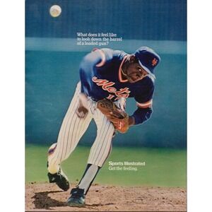 Sports Illustrated Dwight Gooden New York Mets Pitching Vintage Print Ad 1986